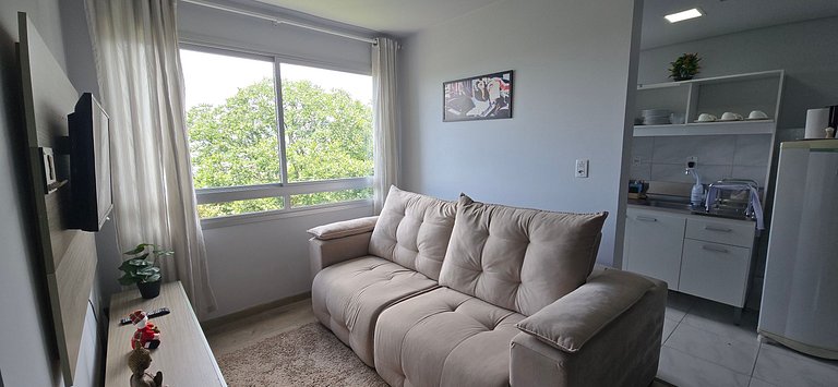 Apê em Bento com vista, churrasqueira e ótima localização